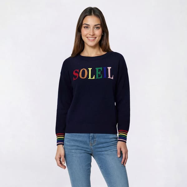 Womens Rio & Rian Long Sleeve Soleil Crew Neck Sweater - image 