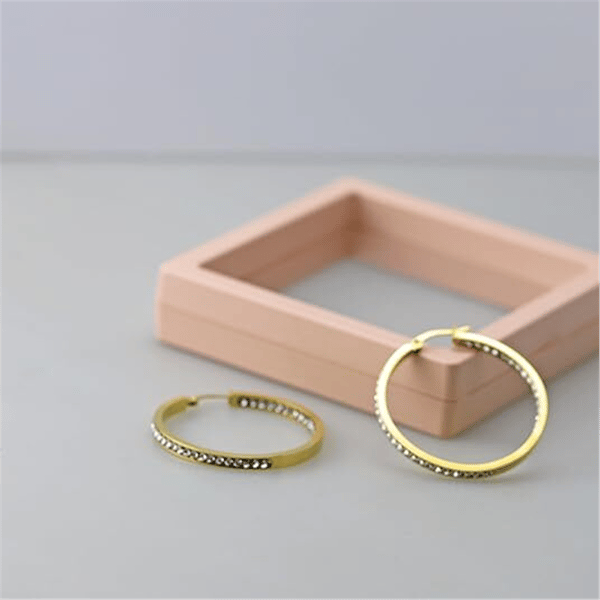 Saffron 18kt. Gold Plating Inside Out 40mm Hoop Earrings