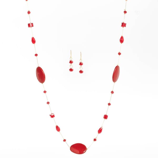 Ashley Cooper(tm) Beaded Cable Chain Necklace & Earring Set - image 