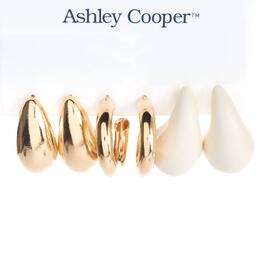 Ashley Cooper&#40;tm&#41; Gold Plated Post Multi Hoop Earrings