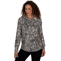 Womens Skyes the Limit Champagne Holiday Paisley Sweater