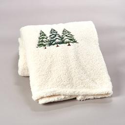 Mountain Ridge Winter Tree Sherpa Throw