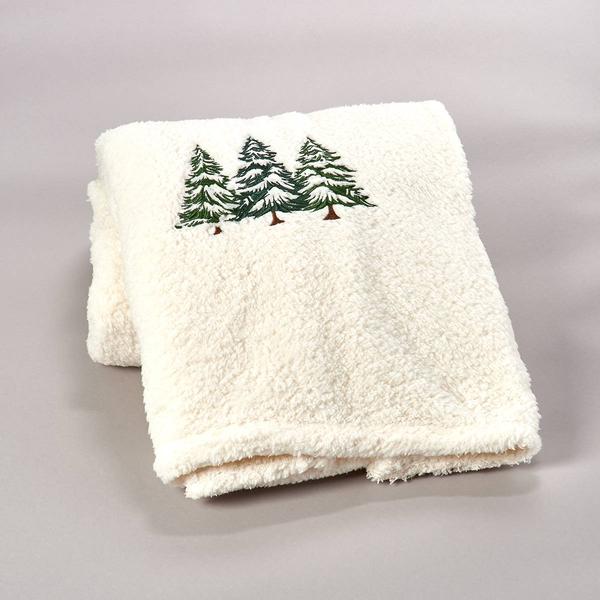Mountain Ridge Winter Tree Sherpa Throw