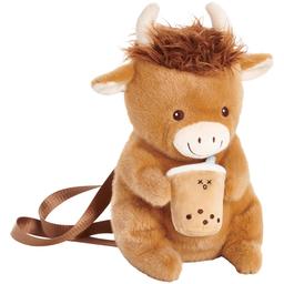Girls Carried Away Plush Highland Cow Boba Tea Backpack