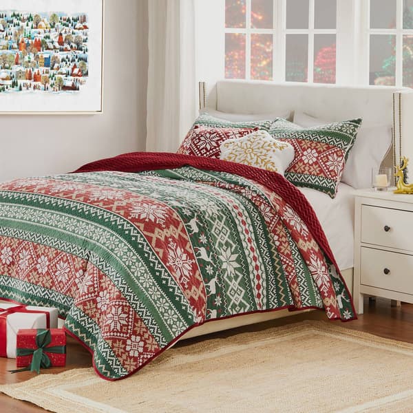 Greenland Home Fashions&#40;tm&#41; Fair Isle Quilt Set