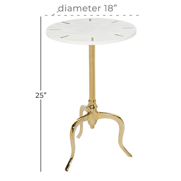 9th & Pike&#174; White Marble Contemporary Accent Table