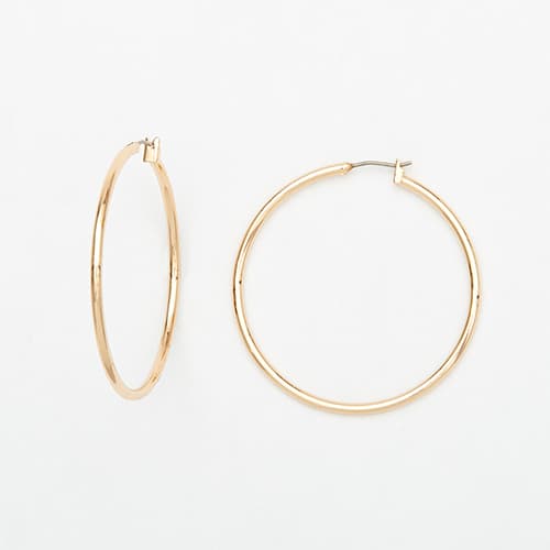 Napier Gold-Tone Extra Large Hoop Earrings - image 