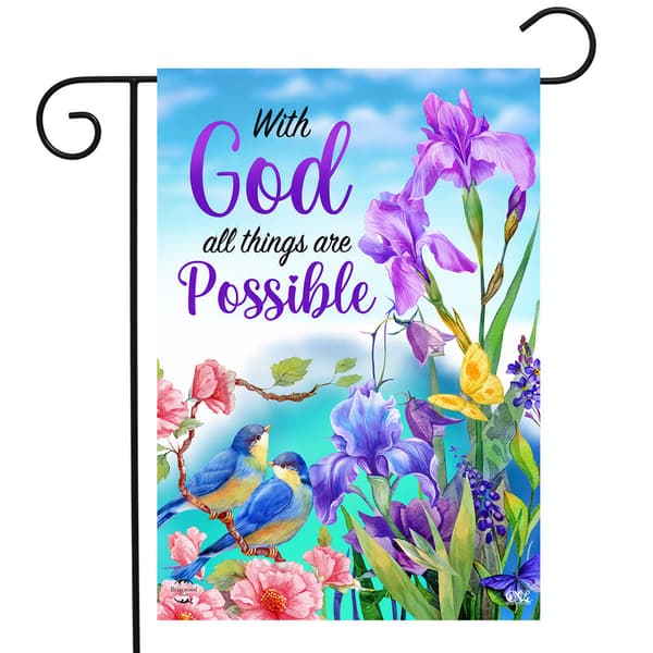 With God All Things Are Possible Garden Flag - image 