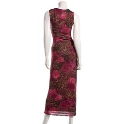 Juniors Madden Girl Mesh Sleeveless Scoop Neck Maxi Dress- Brown