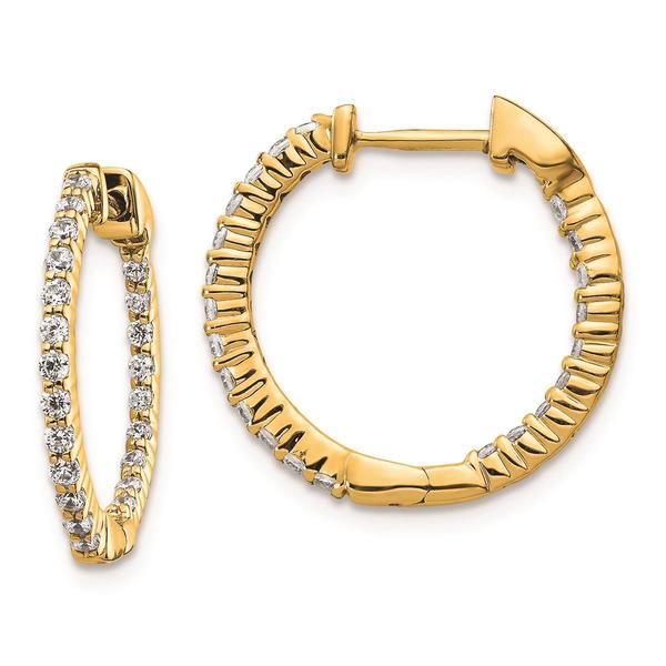 Pure Fire 14kt. Gold Lab Grown Diamond Hinged Hoop Earrings