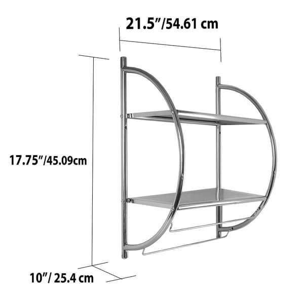 Home Basics Wall Mounted Bathroom Shelf With Towel Bar