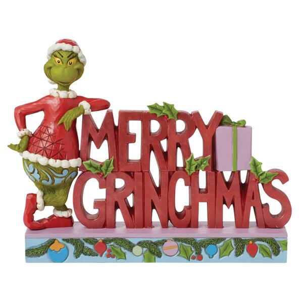 Jim Shore Grinch Merry Grinchmas Word Christmas Figurine - image 