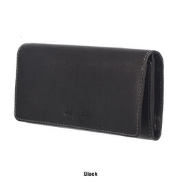 Womens Club Rochelier RFID Trifold Clutch Wallet with Gusset
