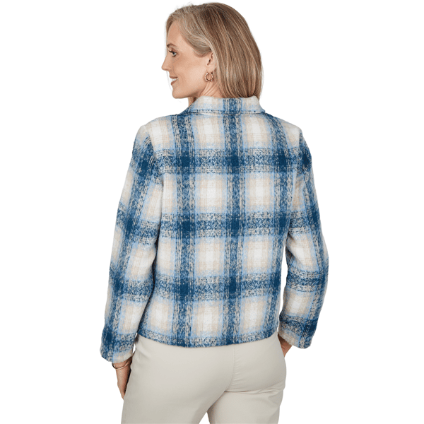 Petite Alfred Dunner Sunset Ridge Plaid Zip Front Jacket