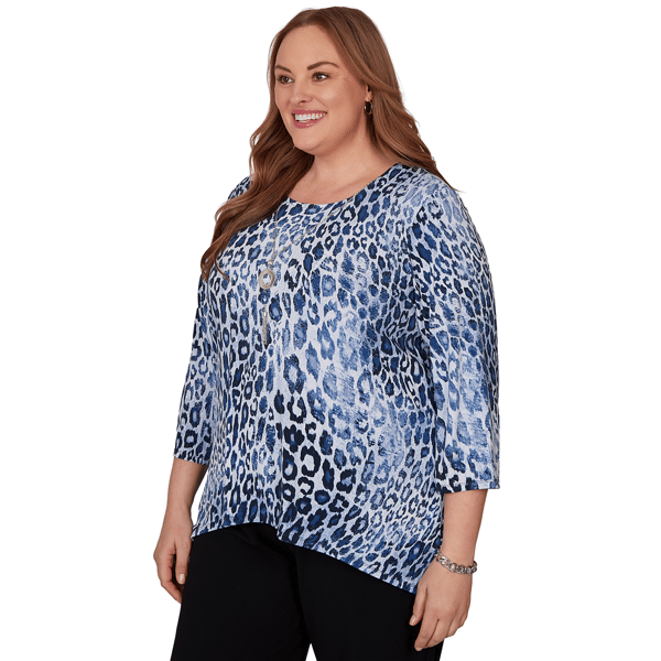 Plus Size Alfred Dunner Classics 3/4 Sleeve Leopard Blouse