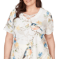 Plus Size Alfred Dunner Out Of The Blue Floral Birds V Neck Tee - image 5