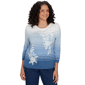Womens Alfred Dunner Tuscany Ombre Stripe Floral Sweater - image 1