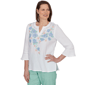 Womens Alfred Dunner Caribbean Blues 3/4 Flounce Sleeve Blouse - image 3