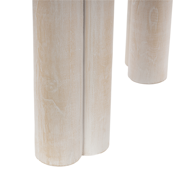 9th & Pike® Traditional Cream Teak Wood Accent Table