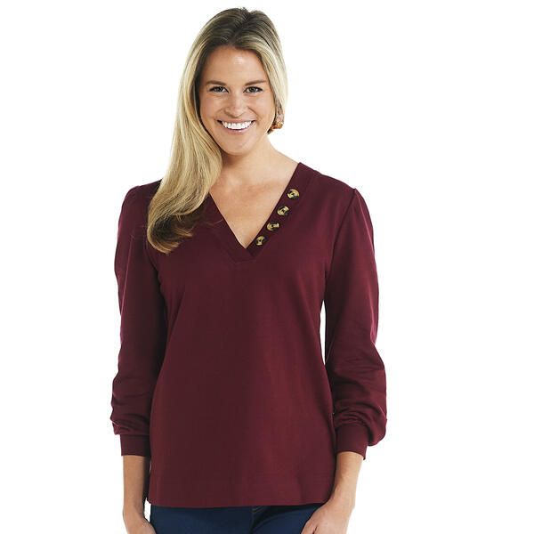 Womens Erika Rebecca Solid French Terry Tee - image 