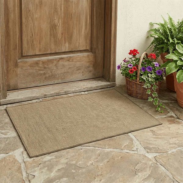 HomeRoots Tan Stain Resistant Indoor Outdoor Accent Rug