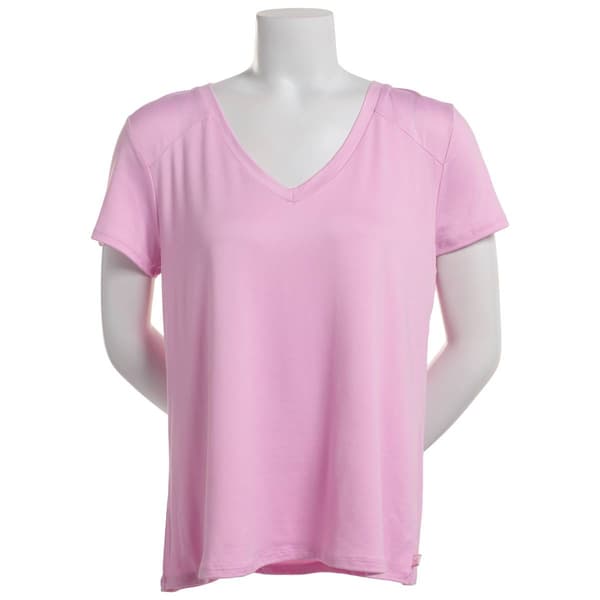 Petite Jessica Simpson Short Sleeve Solid V-Neck Pajama Tee