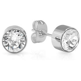 Steeltime Swarovski&#40;R&#41; Crystals & Steel Stud Earrings