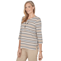 Womens Alfred Dunner Cityscape Biadere Stripe Blouse