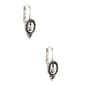 Napier Antique Silver Tone Oval Beaded Earrings - image 1