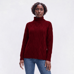 Womens Hanna & Gracie Long Sleeve Solid Turtleneck Sweater