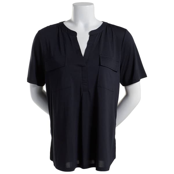 Plus Size Architect&#40;R&#41; Cap Sleeve Knit Cargo Pocket Tee - image 