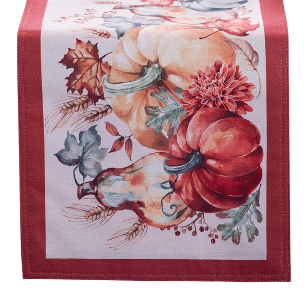 Threadmade Botanical Harvest Pumpkin Engineered Table Runner