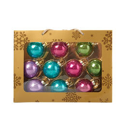 Solid Glass Christmas Ornaments - 10ct.