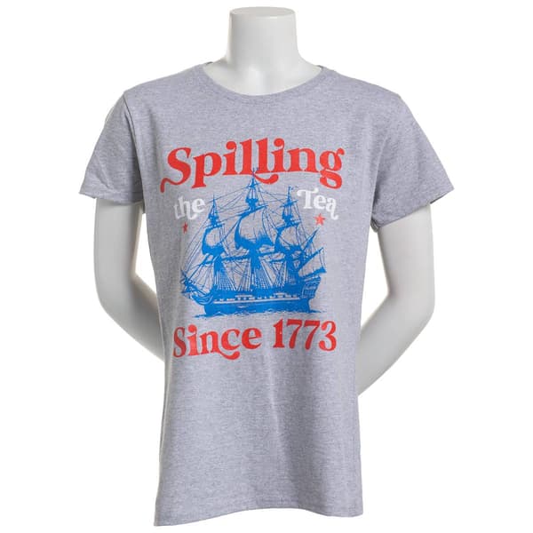 Womens Home of the Brave Spilling the Tea Short Sleeve Tee