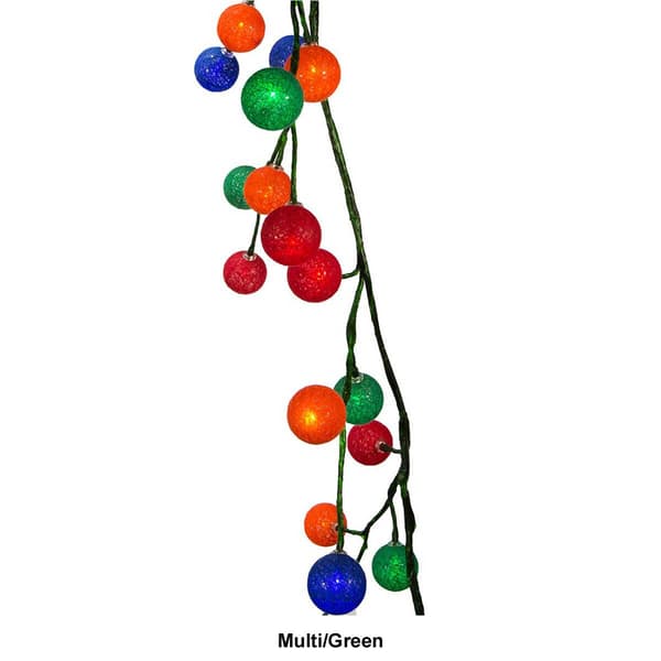 Kurt S. Adler 6ft. Green Garland w/ 48 Multicolor LED Ball Lights