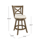 HH2 Home Hamlin Wood Counter Height Swivel Stool - image 6