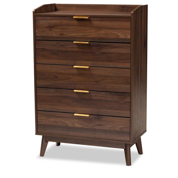 Baxton Studio Lena 5 Drawer Wooden Chest