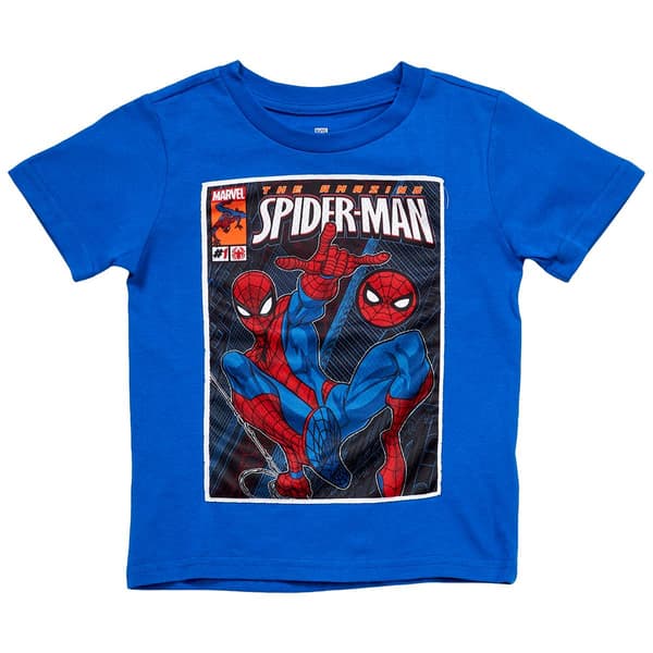 Boys (4-7) Marvel Spider-Man Comic Book Tee - Blue - image 