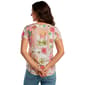 Womens C''est La Vie Short Sleeve Tropical Palm Tree Blouse - image 3