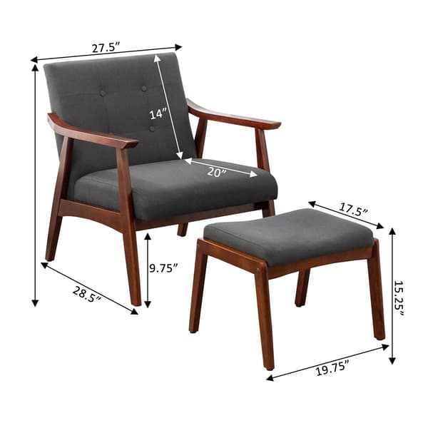 Convenience Concepts Take a Seat Natalie Fabric Chair & Ottoman