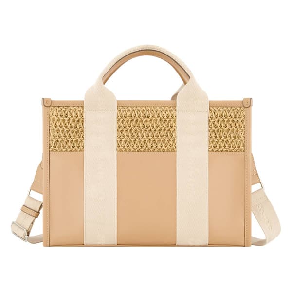Tommy Bahama Raffia/PU Logo Webbing Modern Tote