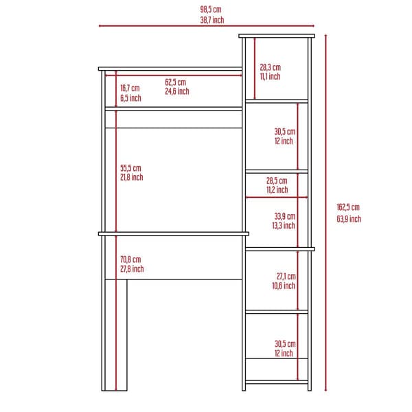 FM FURNITURE Nashville Desk w/ Shelving