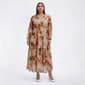 Plus Size Robbie Bee Long Sleeve V Neck Tier Chiffon Maxi Dress - image 1