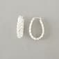 Silver Plated Brass Crystal Twist Hoop Earrings - image 1