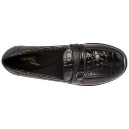 Womens Easy Street Harlow Black Patent Crocodile loafers