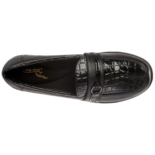 Womens Easy Street Harlow Black Patent Crocodile loafers