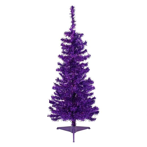 Northlight Seasonal 4ft. Purple Artificial Tinsel Christmas Tree - image 