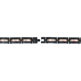 Mens Lynx Stainless Steel Black & Rose Link Bracelet