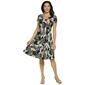 Plus Size Sami & Jo Short Sleeve Tropical Jacquard Seamed Dress - image 1