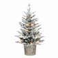 Puleo International 3ft. White Light LED Potted Flocked Tree - image 1